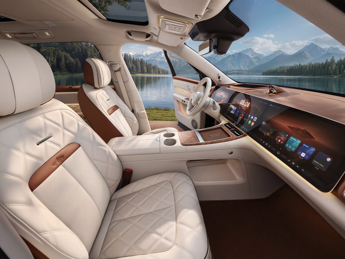 AITO M8 EREV 2026 Refresh - main model photo, interior, front seats dashboard, China market