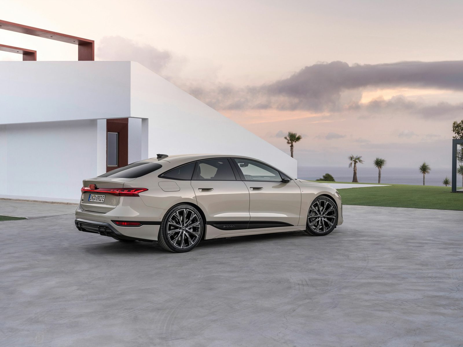 Audi A6 Sportback e-tron 2024 - exterior, rear three-quarter view, Global / EV Query only market