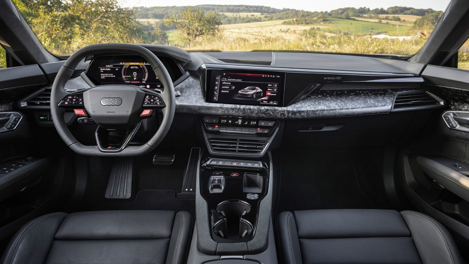 Audi e-tron GT Global 2021 — интерьер, rear cabin, рынок Global / EV Query only