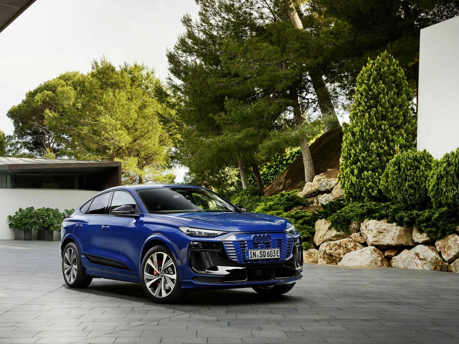 Audi Q6 e-tron Global 2024 — экстерьер, вид сзади 3/4, рынок Global / EV Query only