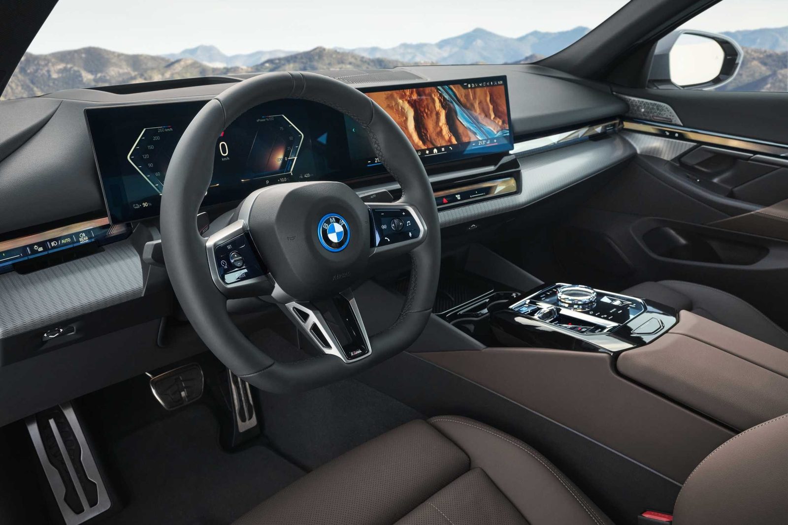 BMW i5 Global 2023 — главное фото модели, интерьер, передняя панель, рынок Global / EV Query only