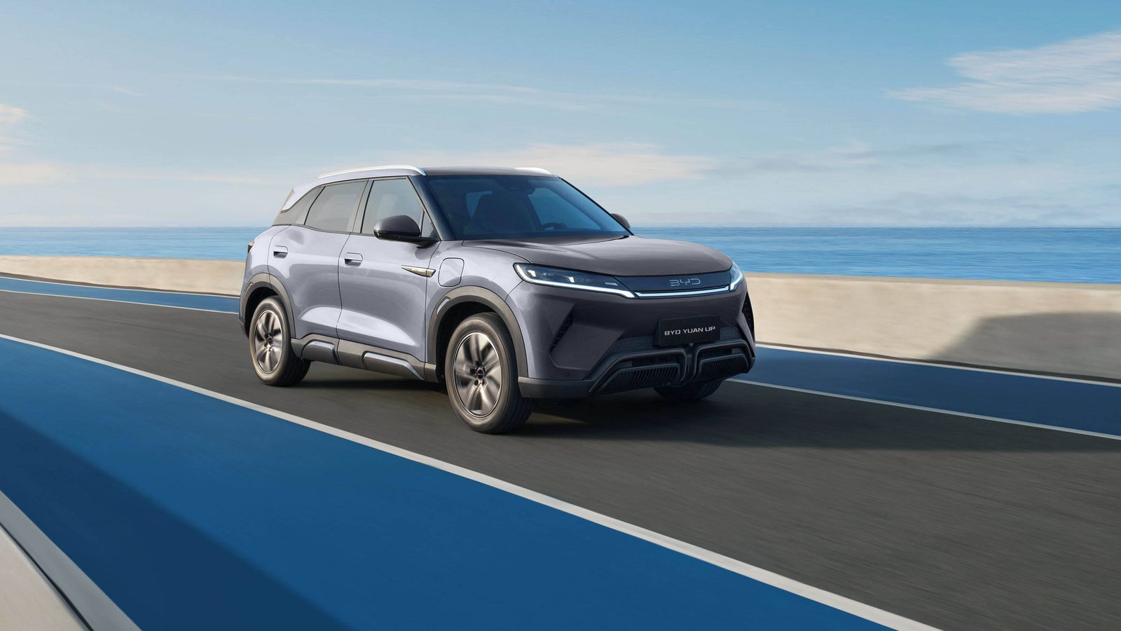 BYD Yuan UP EV 2024 - exterior, front 3q action, official_regional market