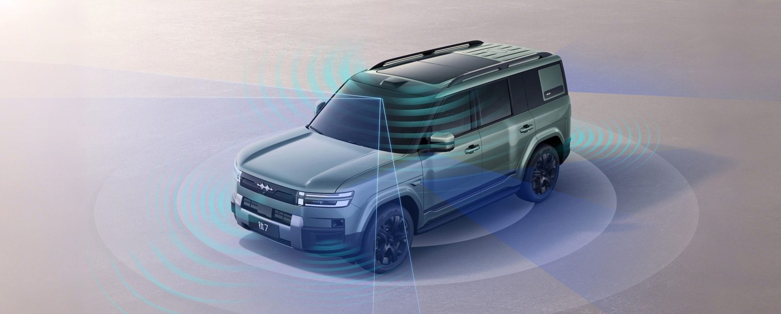 BYD FangChengBao Tai 7 EV 2026 - exterior, adas visualization, China market