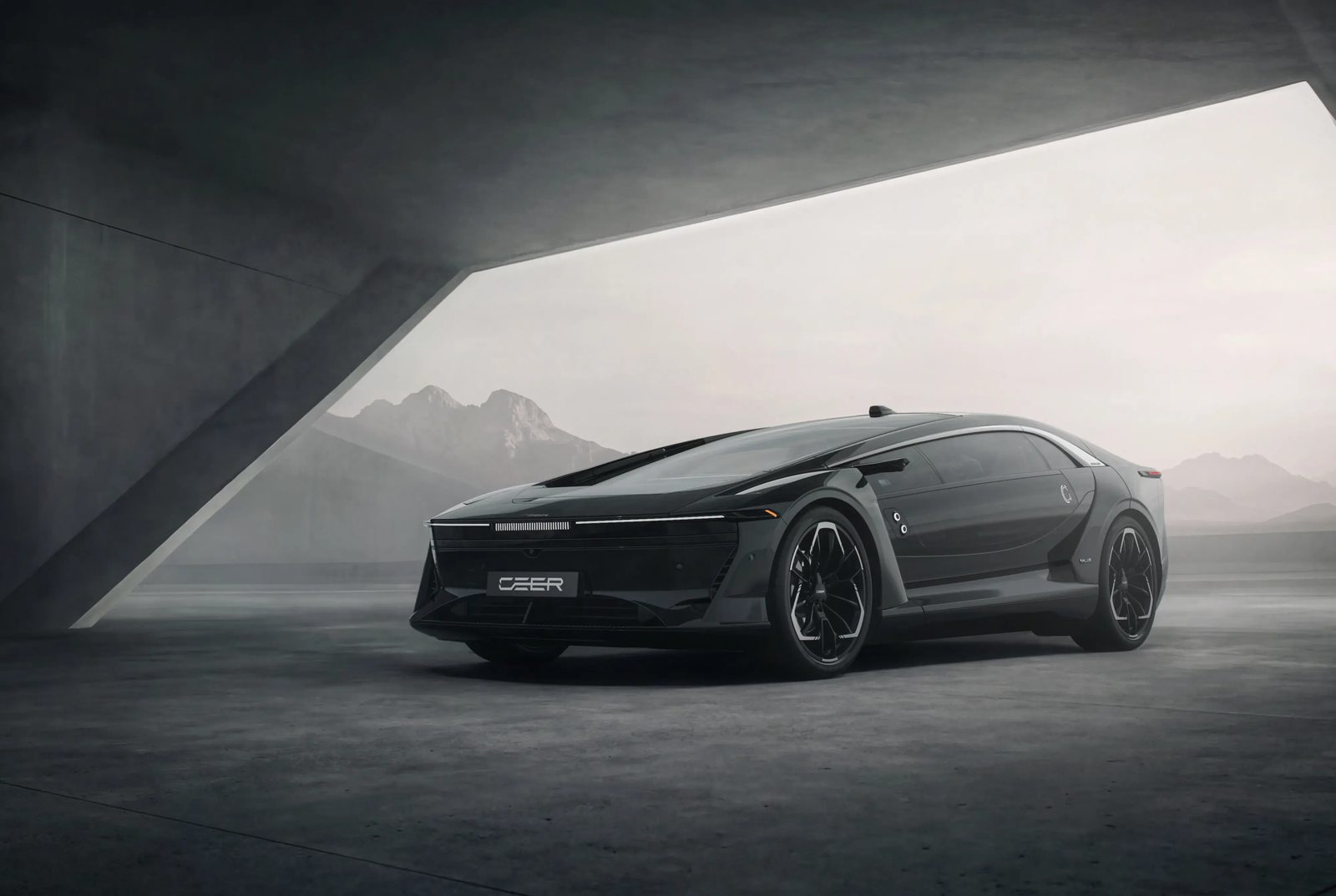 CEER EXOBOT Sedan 2026 - main model photo, exterior, front 3q black