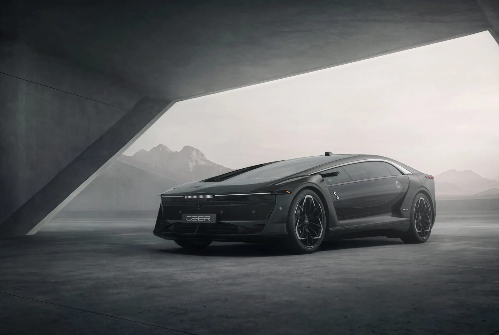 CEER EXOBOT Sedan 2026 - exterior, front 3q grey