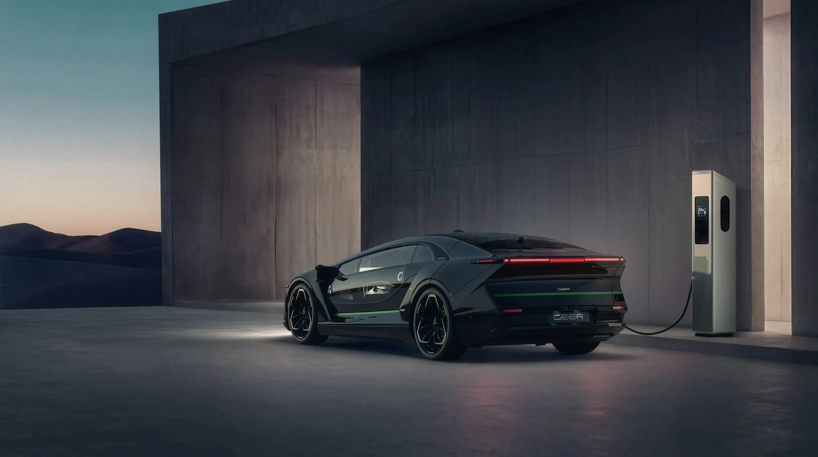 CEER EXOBOT Sedan 2026 - exterior, rear 3q charging
