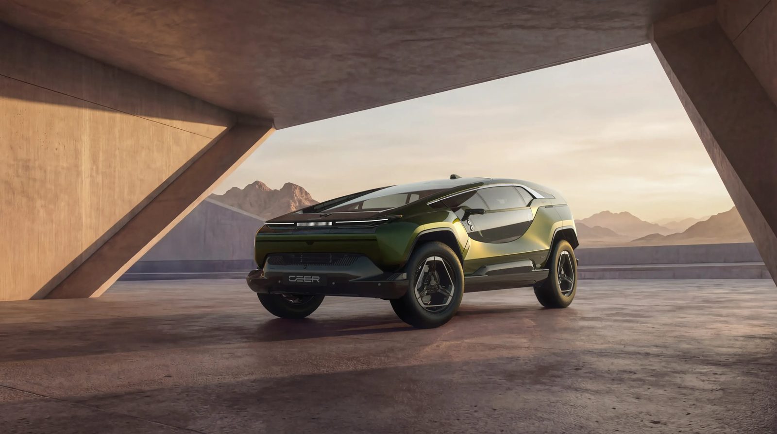 CEER EXOBOT SUV 2026 - exterior, front 3q green