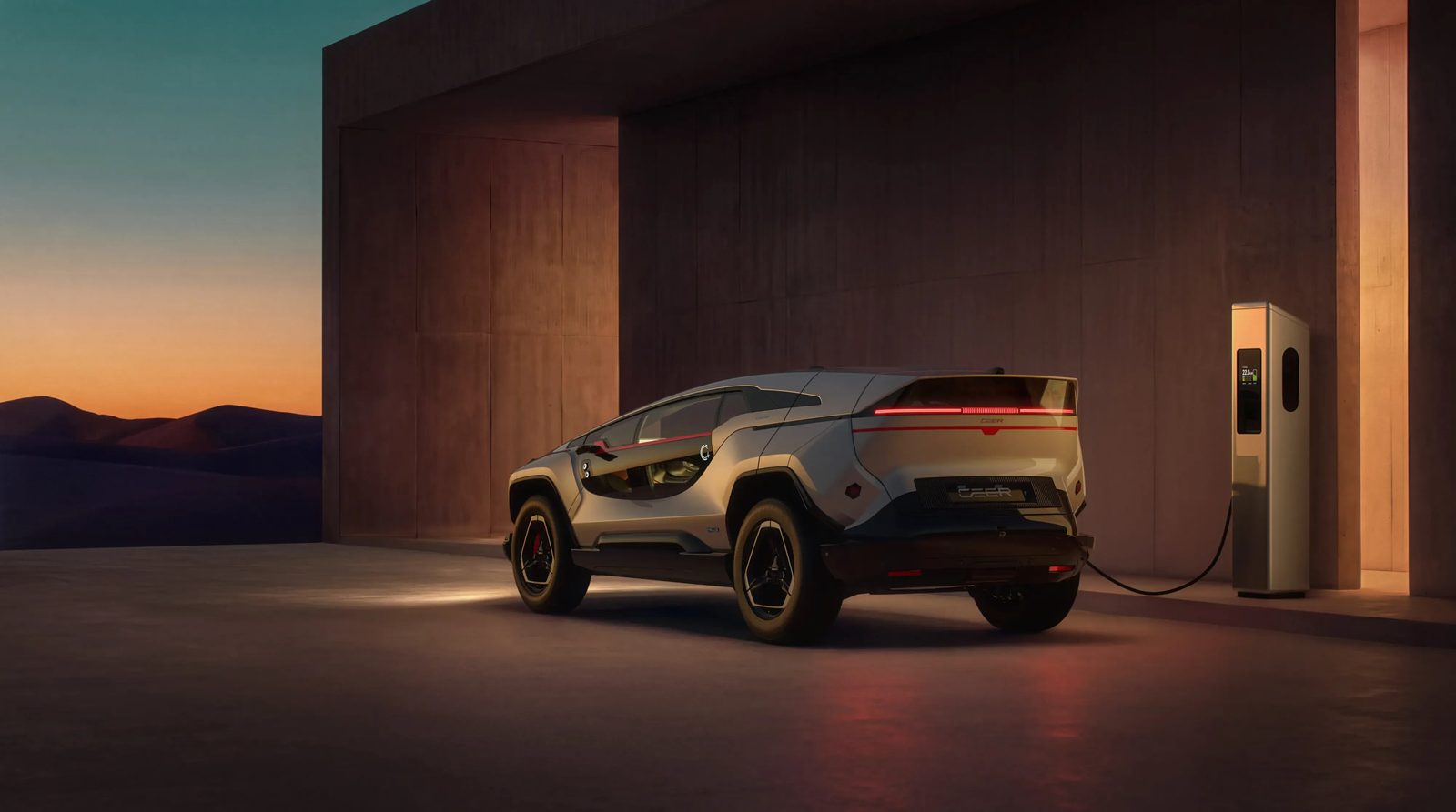 CEER EXOBOT SUV 2026 - exterior, rear 3q charging