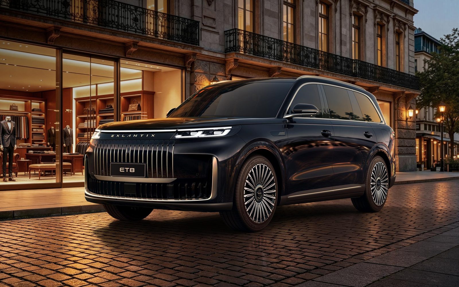 Chery Group ESTEO Exlantix ET8 2026 - main model photo, exterior, front three quarter city, Russia announced/watchlist market
