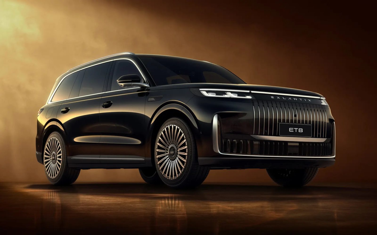 Chery Group ESTEO Exlantix ET8 2026 - exterior, front three quarter black studio, Russia announced/watchlist market