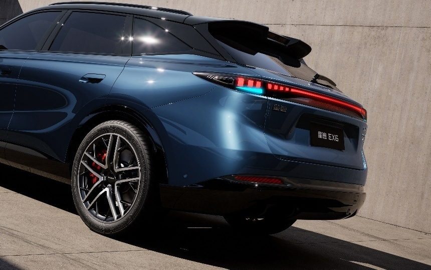 Chery Group Exeed EX6 2026 - exterior, rear quarter detail, China 2026 pre-sale render reference market