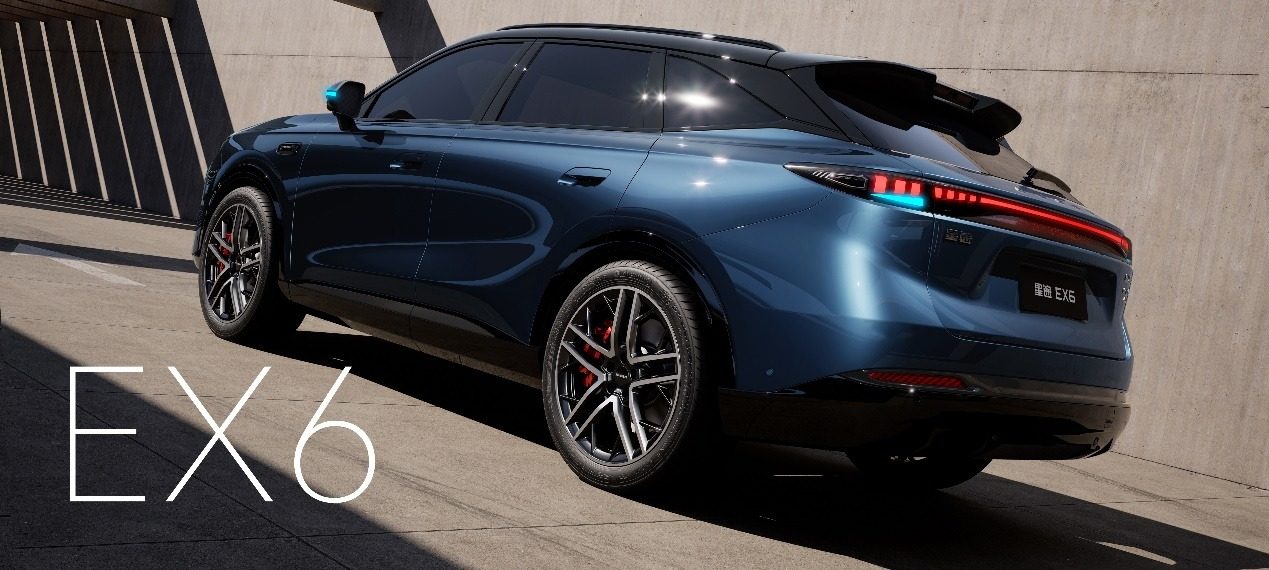 Chery Group Exeed EX6 2026 - exterior, rear three-quarter view, China announcement reference market