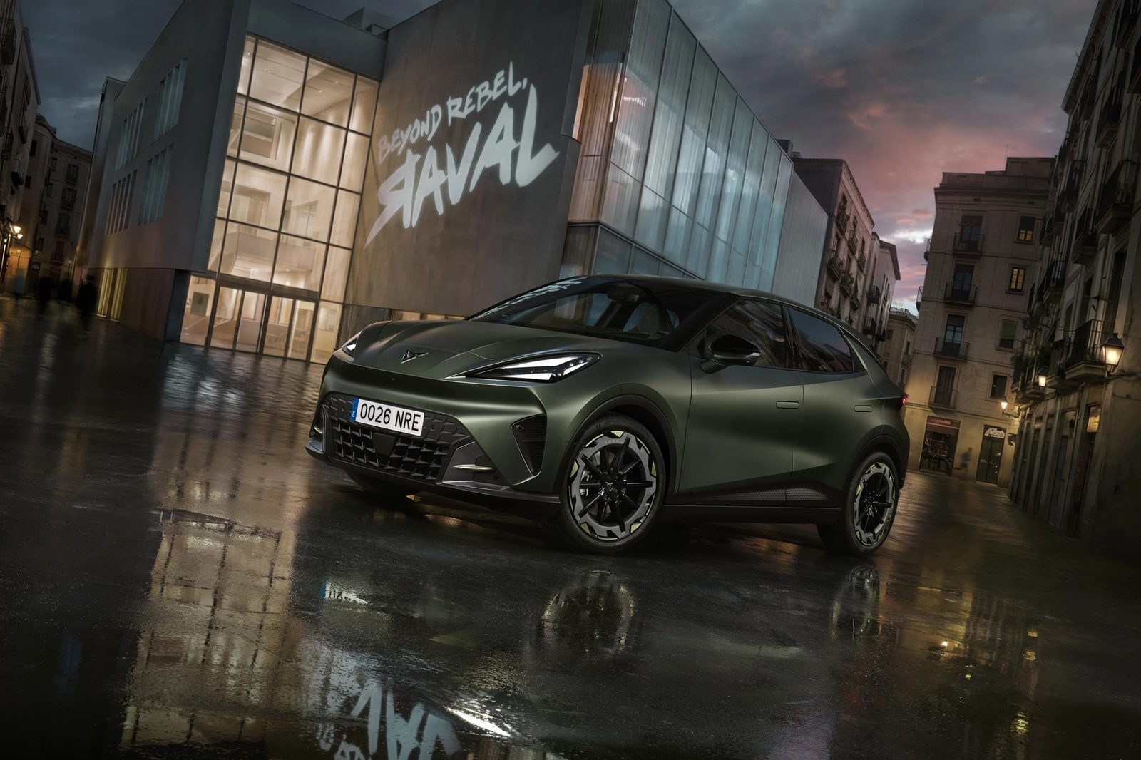 Cupra Raval 2026 - main model photo, exterior, front three-quarter view, eu_reference market