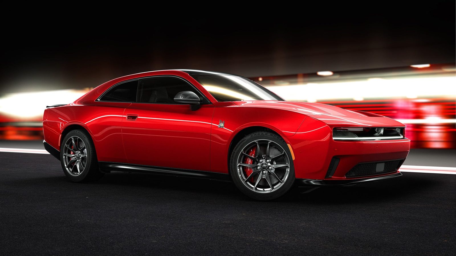 Dodge Charger Daytona 2024 — экстерьер, side profile red, рынок editorial reference