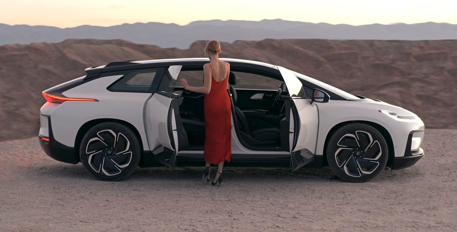 Faraday Future FF 91 2.0 2023 - exterior, side profile doors open, external reference market