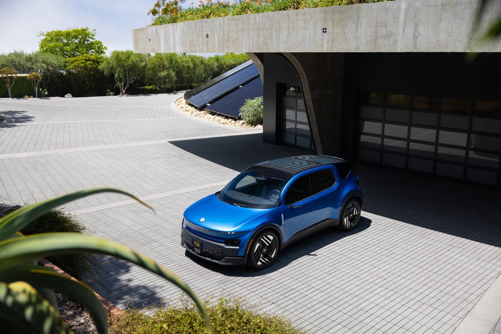 Fisker PEAR 2025 - main model photo, exterior, front three quarter high angle, US/global cancelled pre-production reference market
