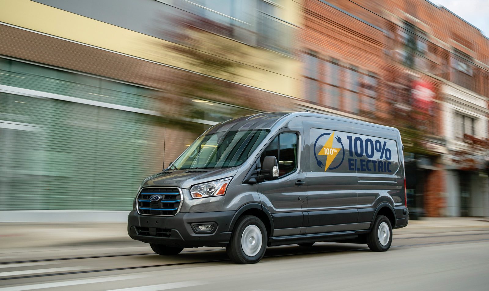 Ford E-Transit 2022 - exterior, side work van, United States / EV Query only market