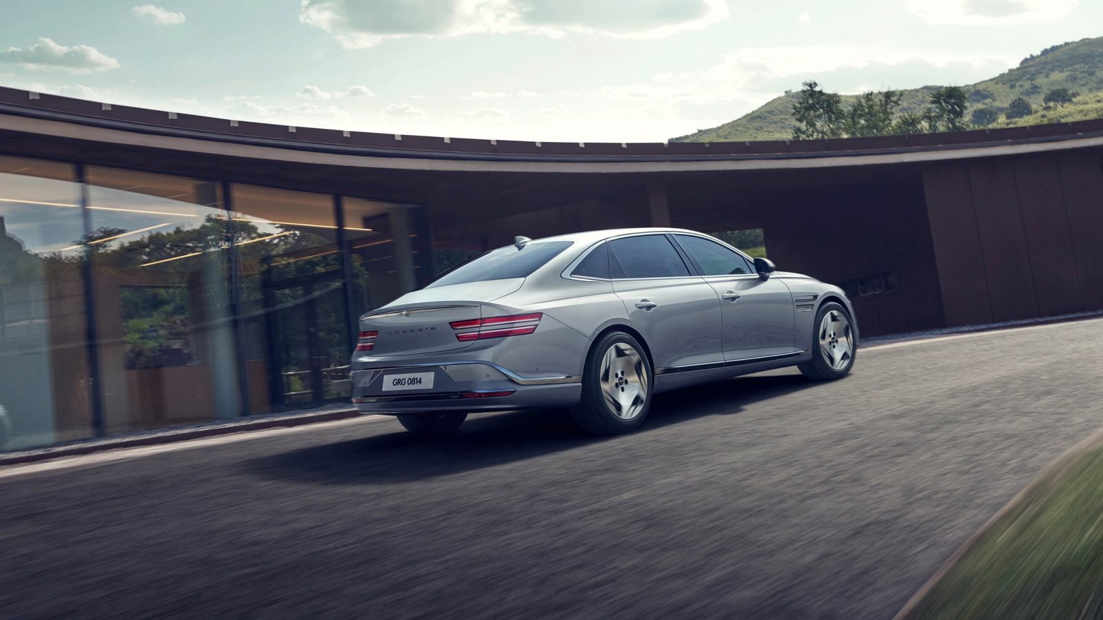 Genesis Electrified G80 2026 - exterior, rear three-quarter view, Global reference market