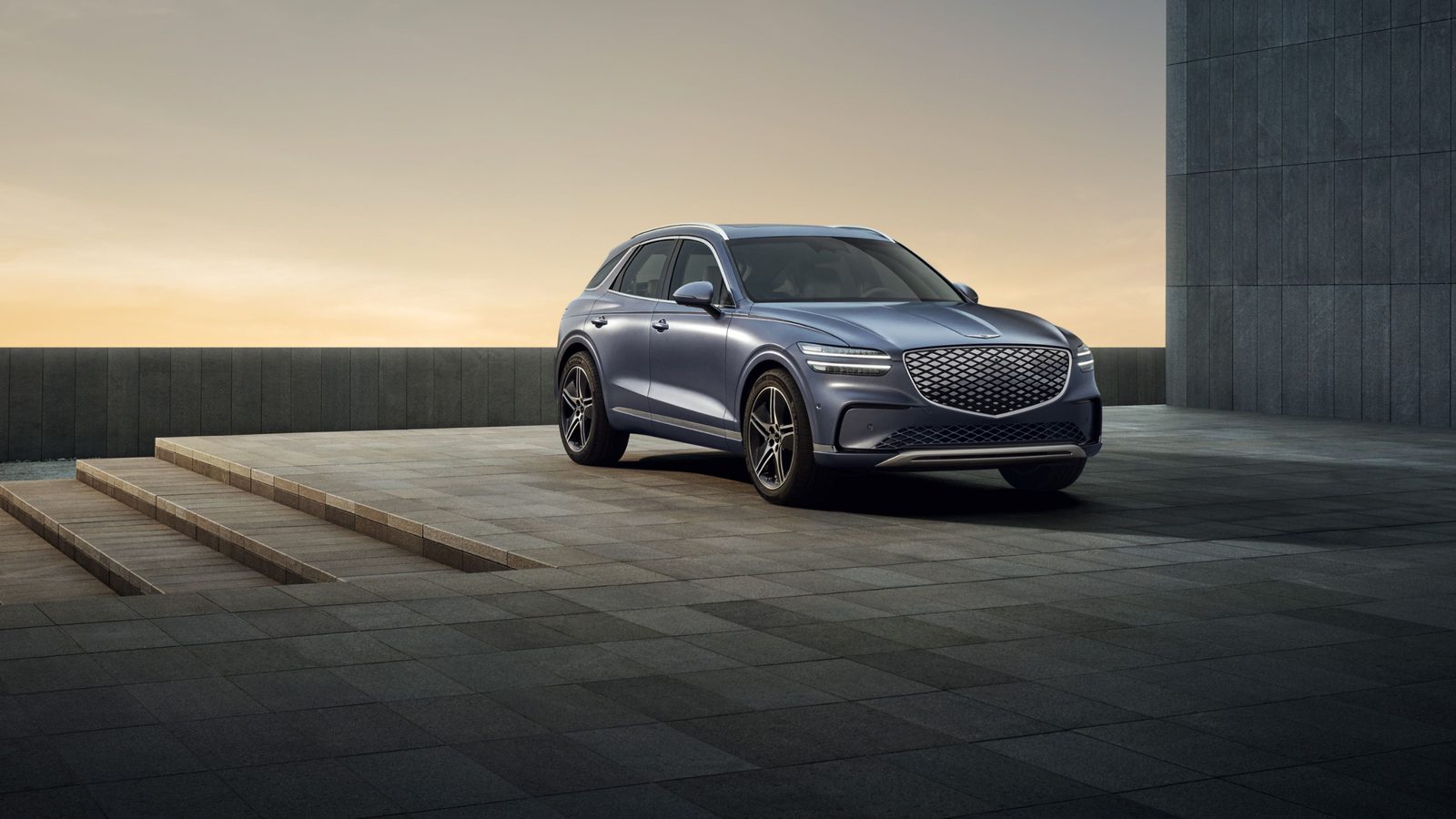 Genesis Electrified GV70 2026 - exterior, front 3q road, Global reference market