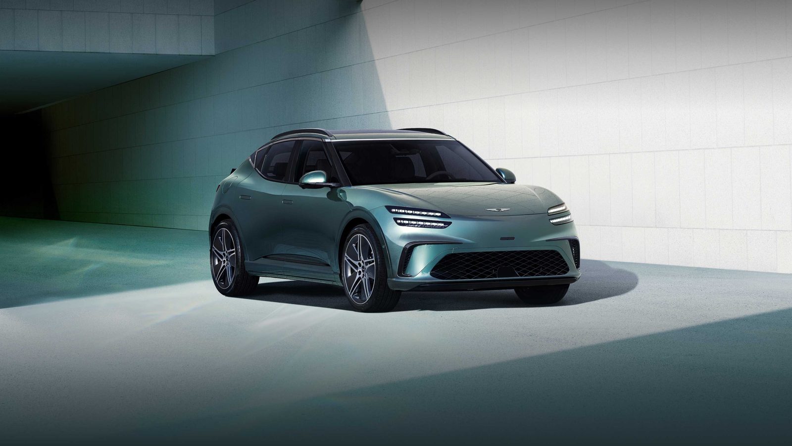Genesis GV60 2026 - main model photo, exterior, front three-quarter view, Global reference market