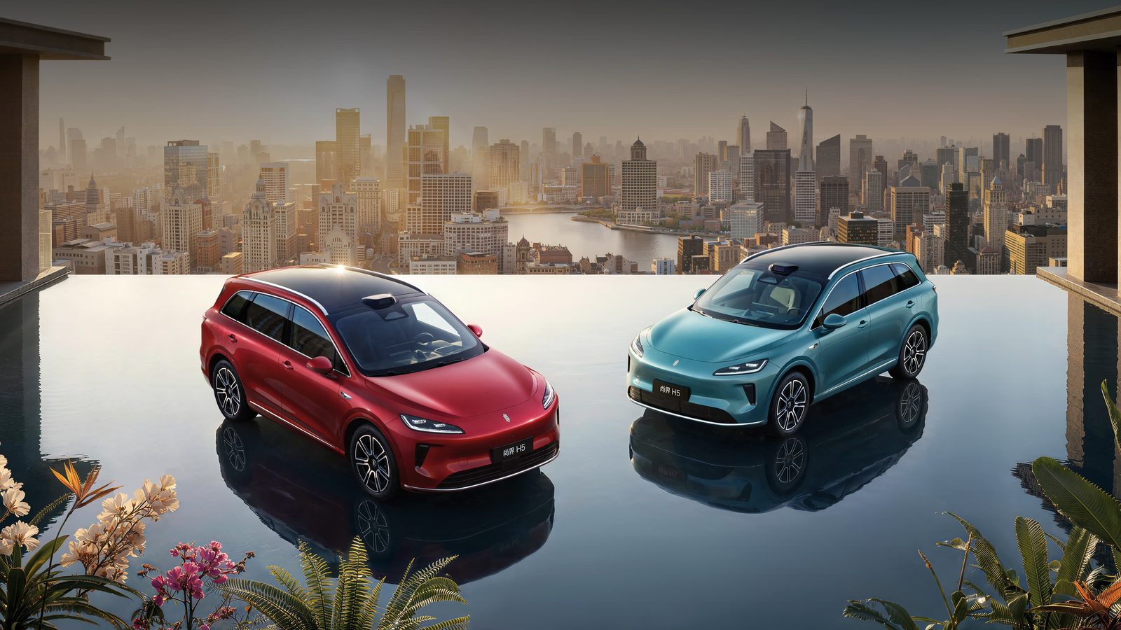 HIMA Shangjie H5 EV 2026 — главное фото модели, экстерьер, front 3q blue, рынок China