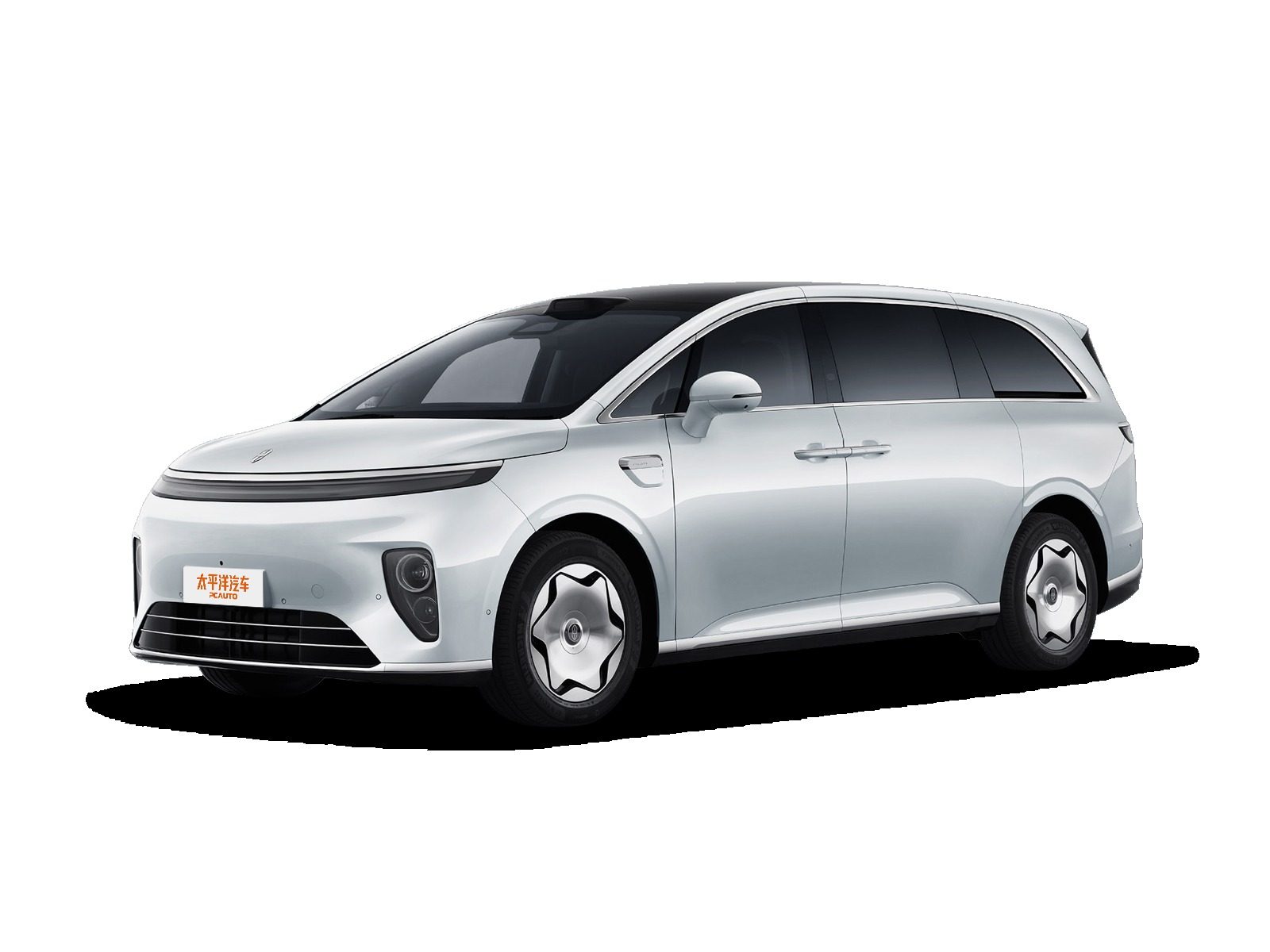 HIMA Xiangjie V8 EV / EREV 2026 - exterior, front 3q pcauto white, China MIIT filing / HIMA watchlist market