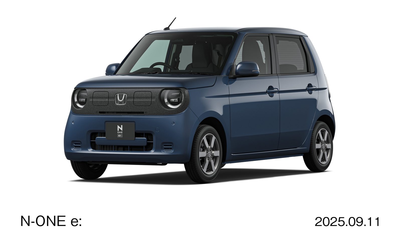 Honda N-ONE e: Japan 2025 - exterior, front three quarter navy, Japan market