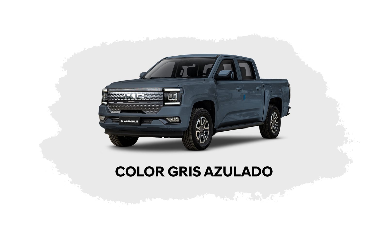 JMC Pickup Dadao EV / Grand Avenue EV 2024 - exterior, front 3q blue gray, Peru market