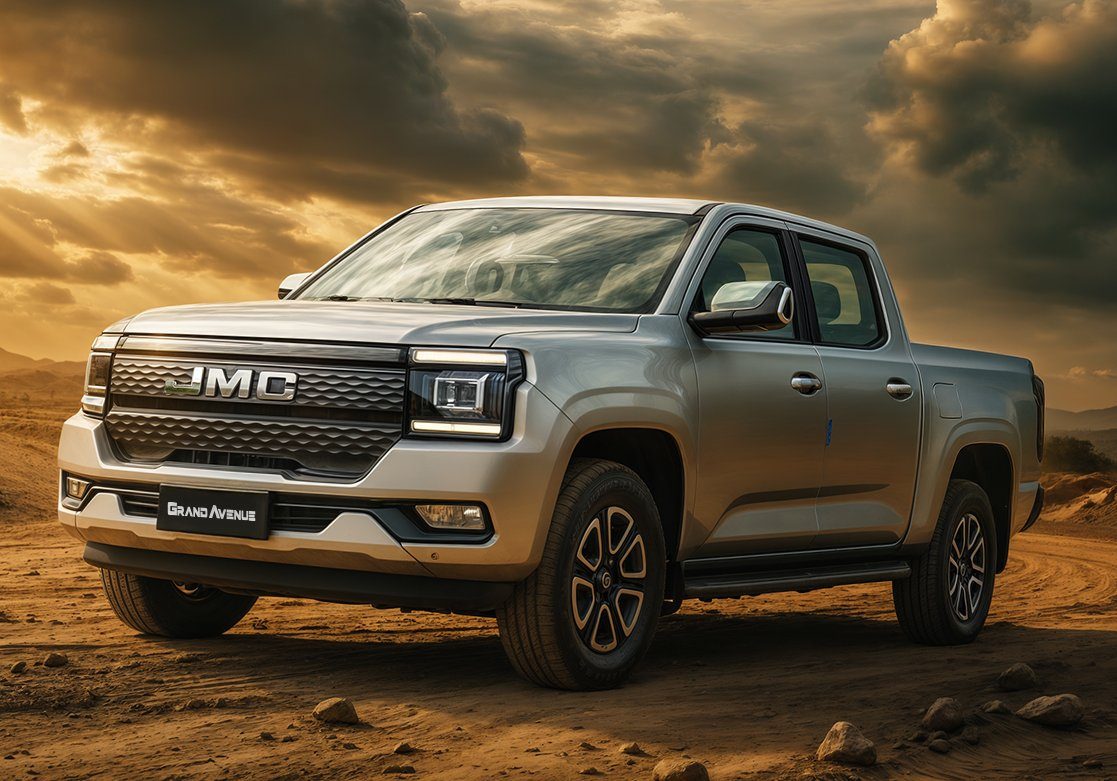 JMC Pickup Dadao EV / Grand Avenue EV 2024 - exterior, front 3q lifestyle, Peru market