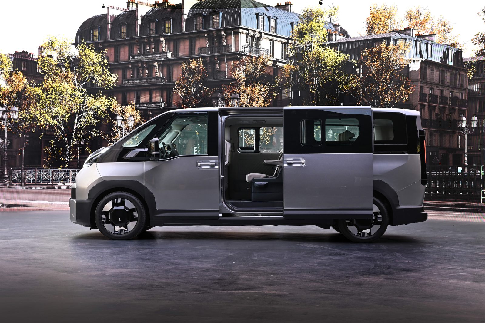 Kia PV7 2026 - exterior, passenger side door open, EU / global market