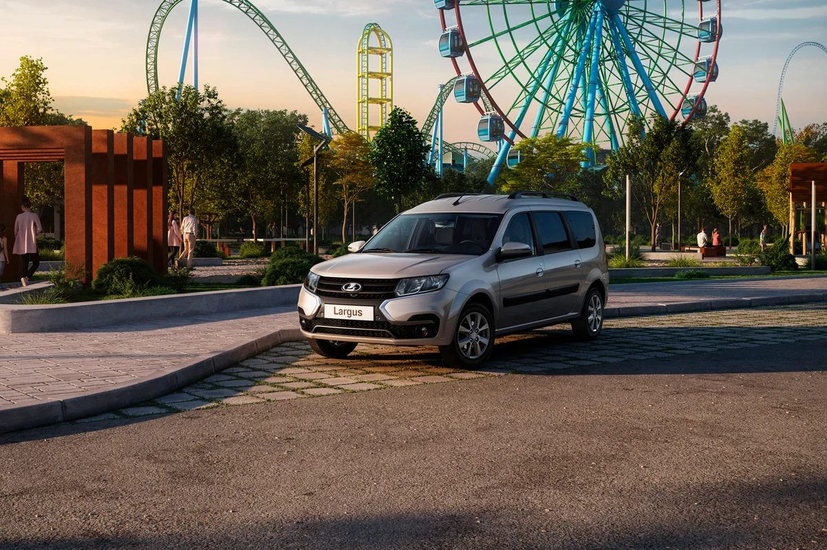 LADA e-Largus Passenger 2024 — экстерьер, front 3q platform reference, рынок internal_mvp