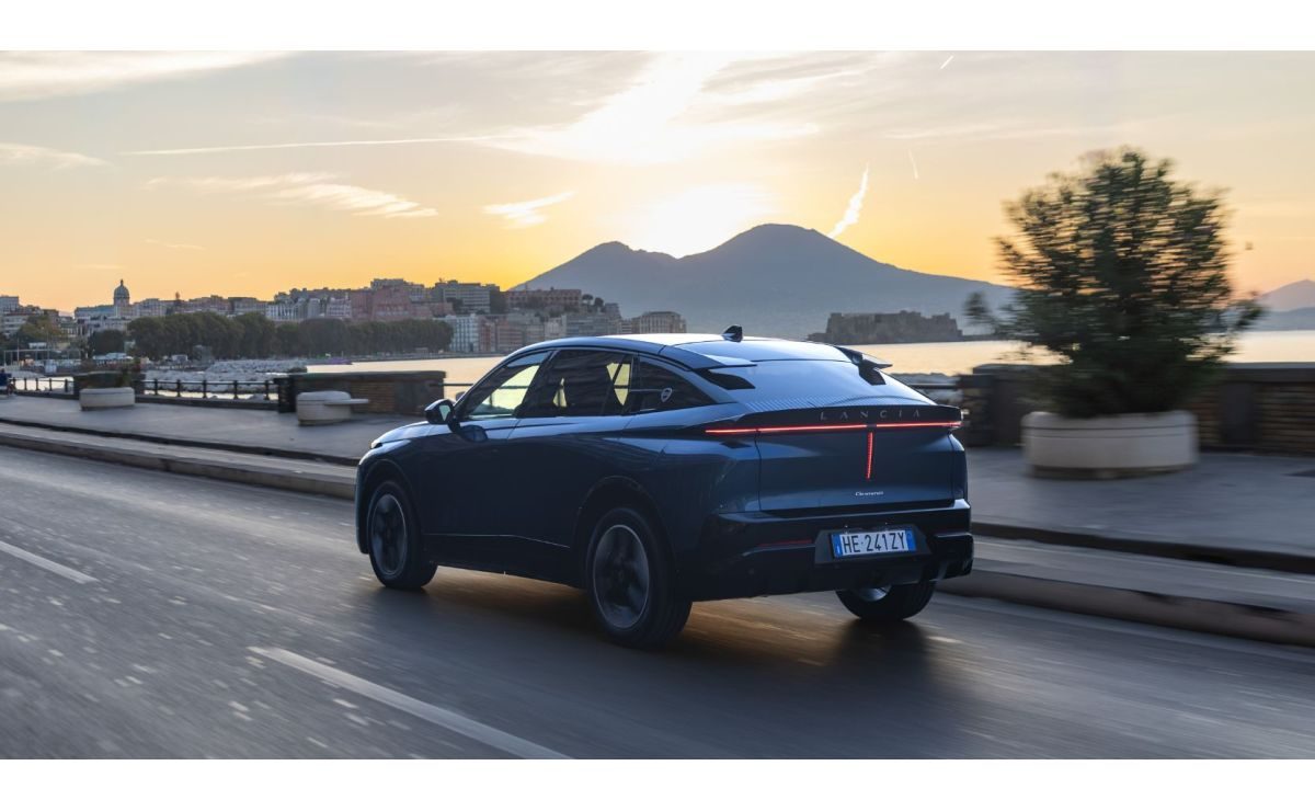 Lancia Gamma EV Europe 2026 - exterior, rear driving, Europe market