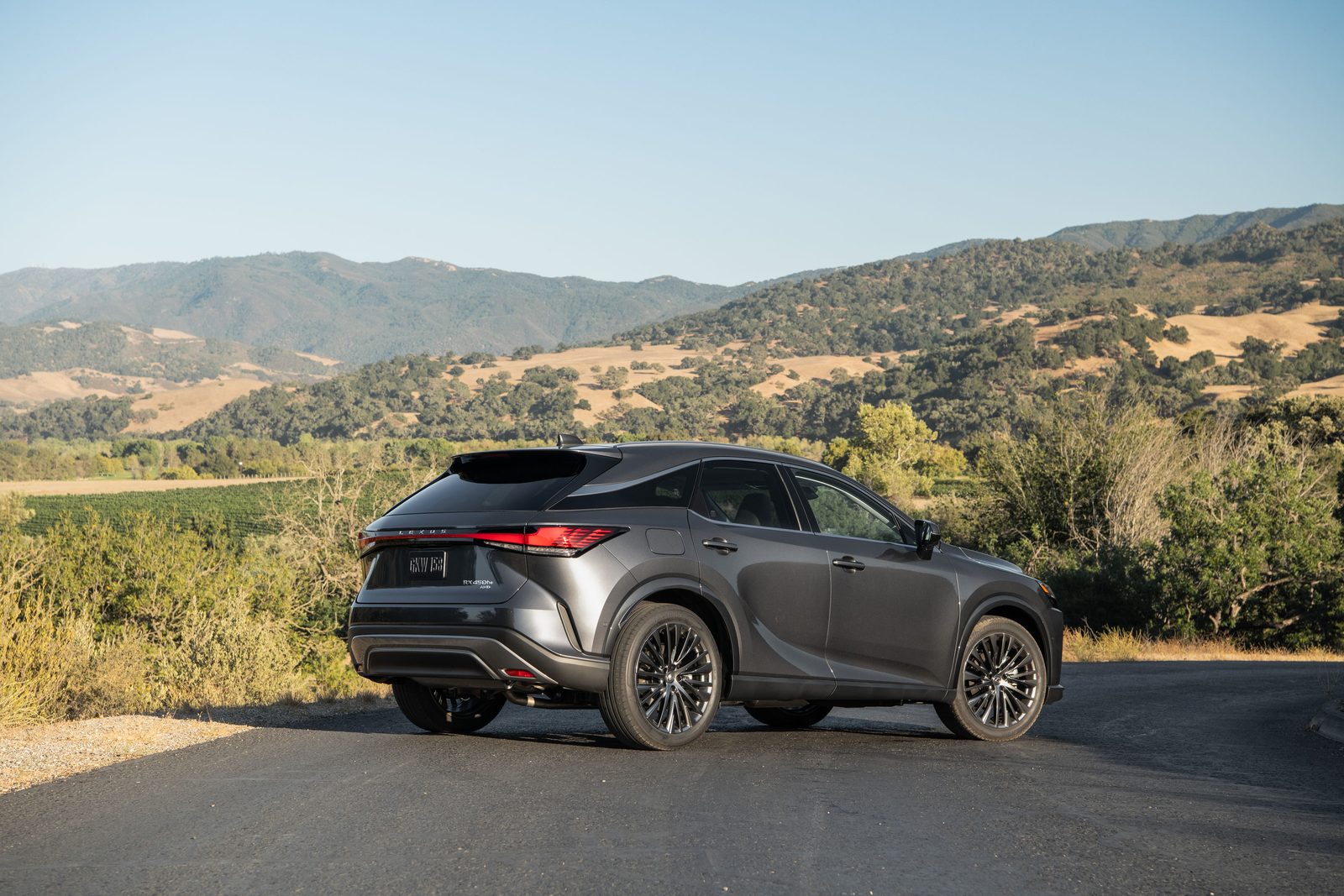 Lexus RX 450h+ 2023 - exterior, rear three-quarter view, Europe official newsroom market