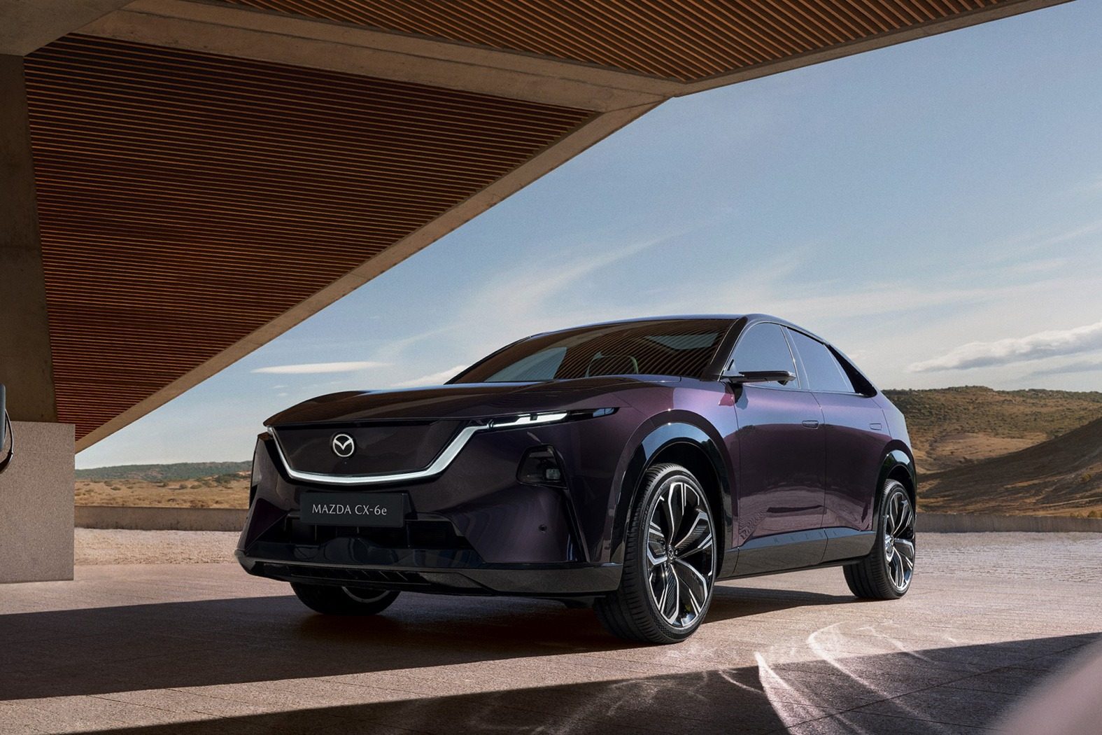 Mazda CX-6e Global 2026 - main model photo, exterior, front detail, Global/Europe reference via Mazda CX-6e / EZ-60 model line market
