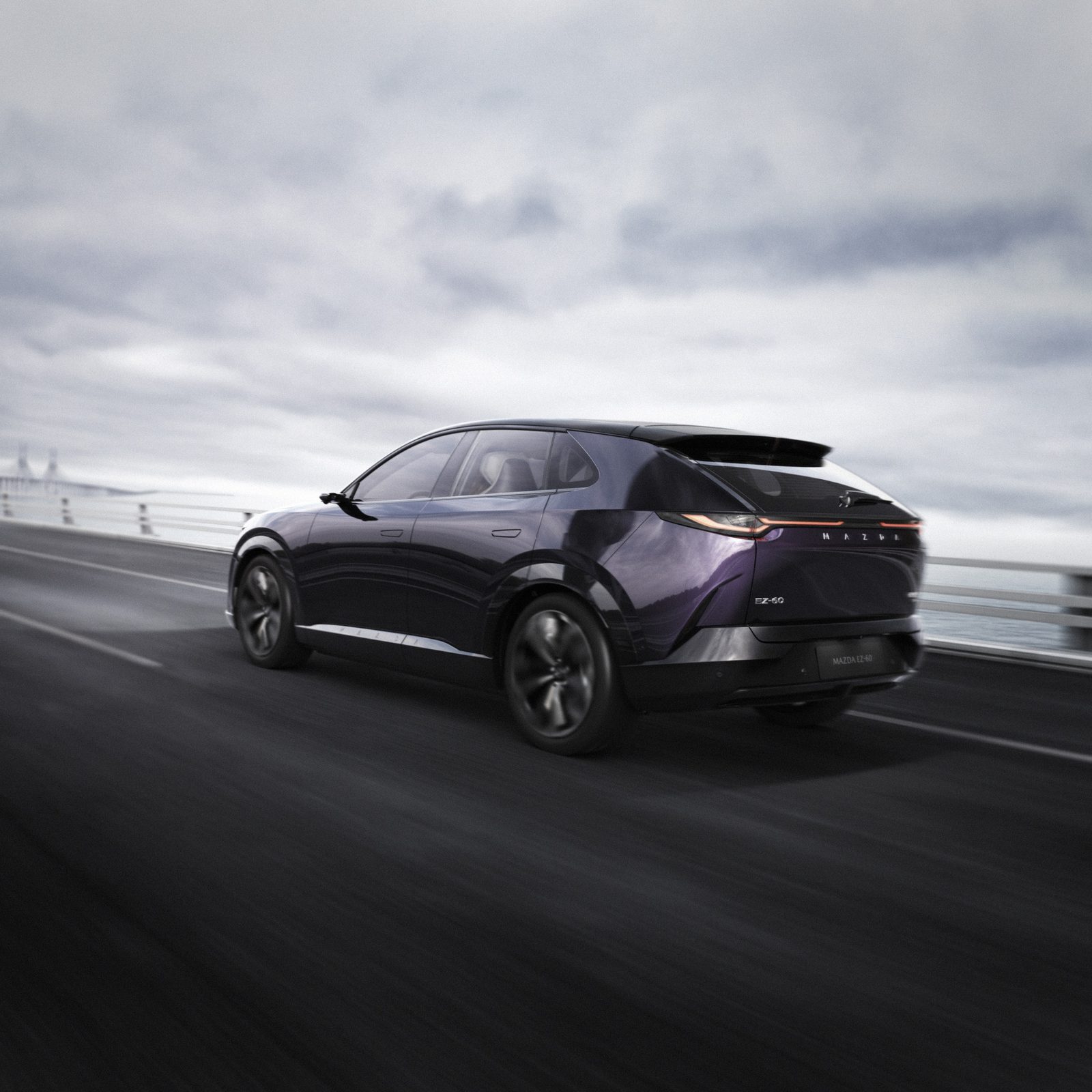 Mazda CX-6e Global 2026 - exterior, rear three-quarter view, Global/Europe reference via Mazda CX-6e / EZ-60 model line market