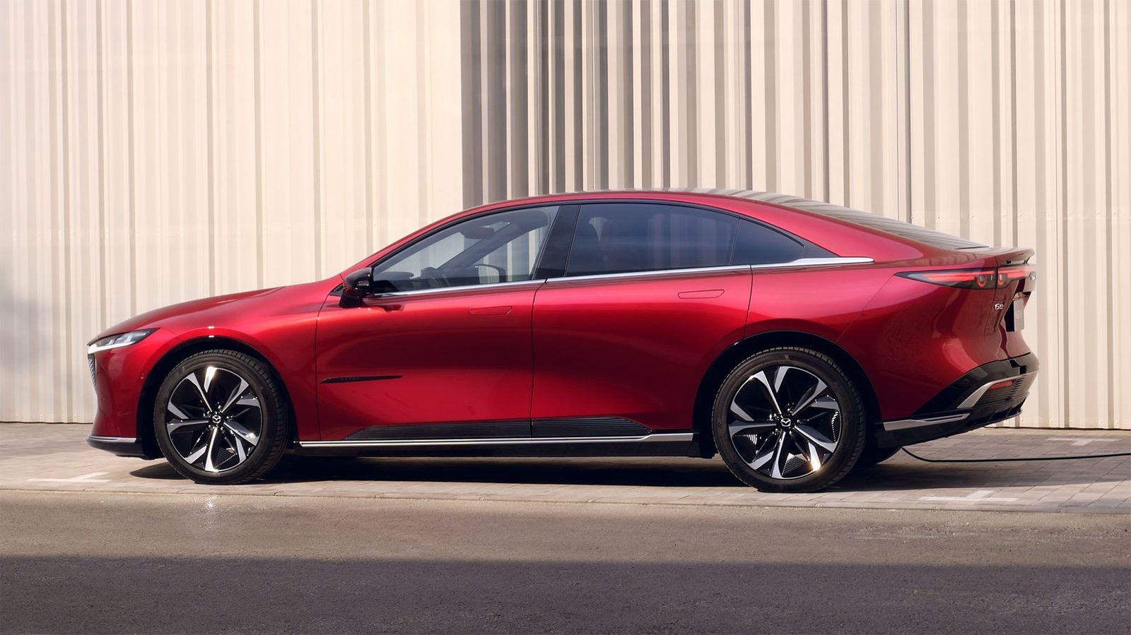 Mazda6e Global 2025 - exterior, side profile, Global/Europe reference via Mazda6e/EZ-6 donor market
