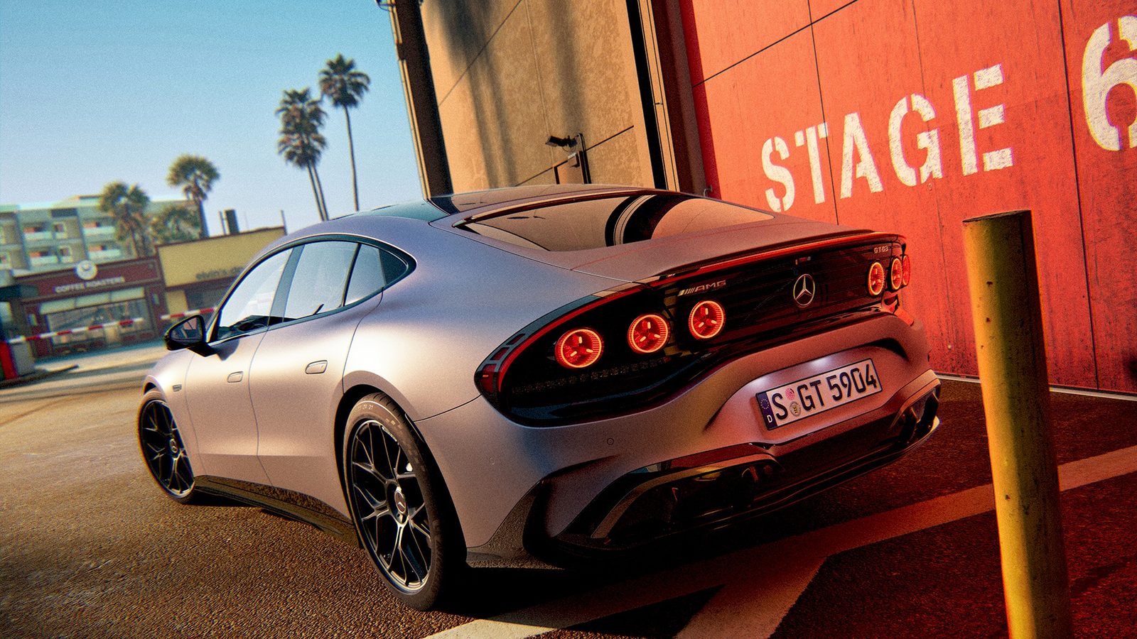 Mercedes-Benz AMG GT 53 4-Door Coupé electric 2026 - exterior, rear three-quarter view, Europe market