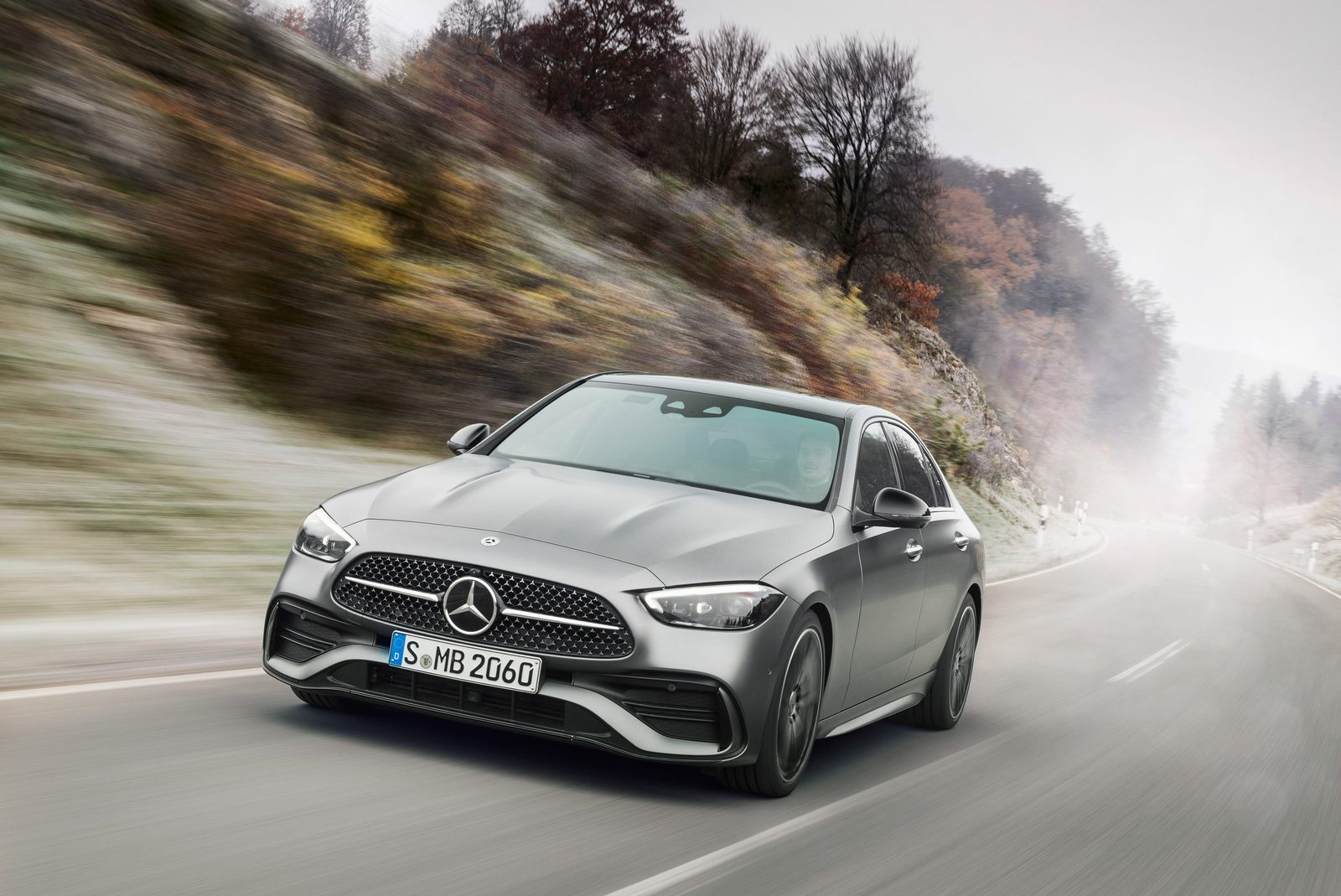 Mercedes-Benz C-Class PHEV 2022 - exterior, front three-quarter view, Global market