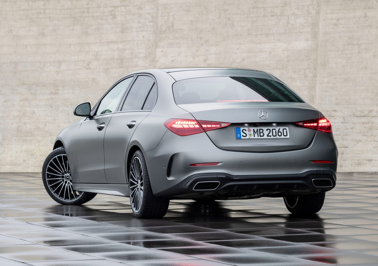 Mercedes-Benz C-Class PHEV 2022 - exterior, rear three-quarter view, Global market