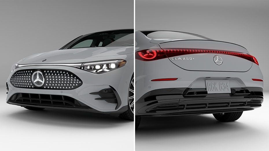 Mercedes-Benz CLA with EQ Technology 2025 - exterior, front rear split, US/Global reference market