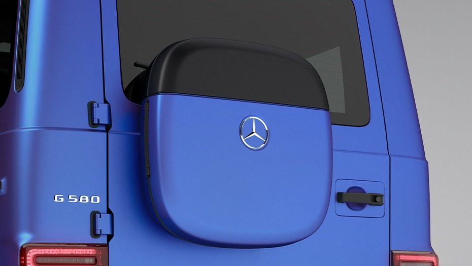 Mercedes-Benz G 580 with EQ Technology 2024 - exterior, rear spare box detail, US/Global reference market