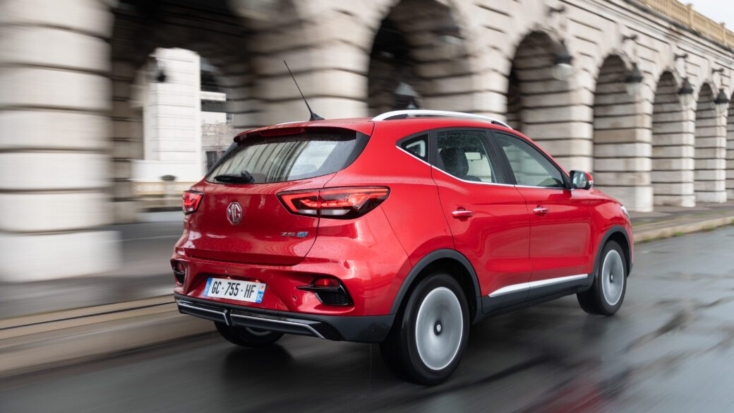 MG ZS EV 2022 - exterior, rear 3q alt, Europe / global market