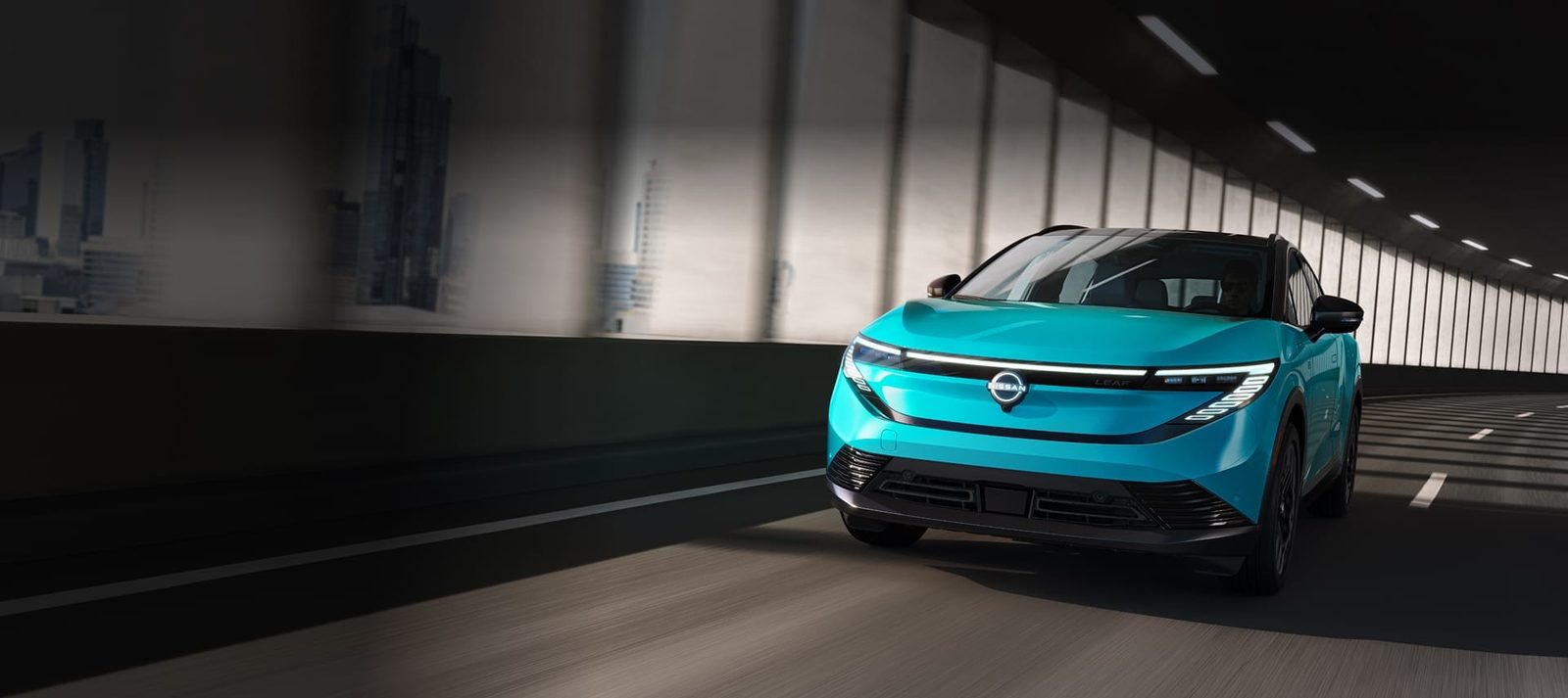 Nissan Leaf 2026 Global - main model photo, exterior, front three-quarter view, Global reference market