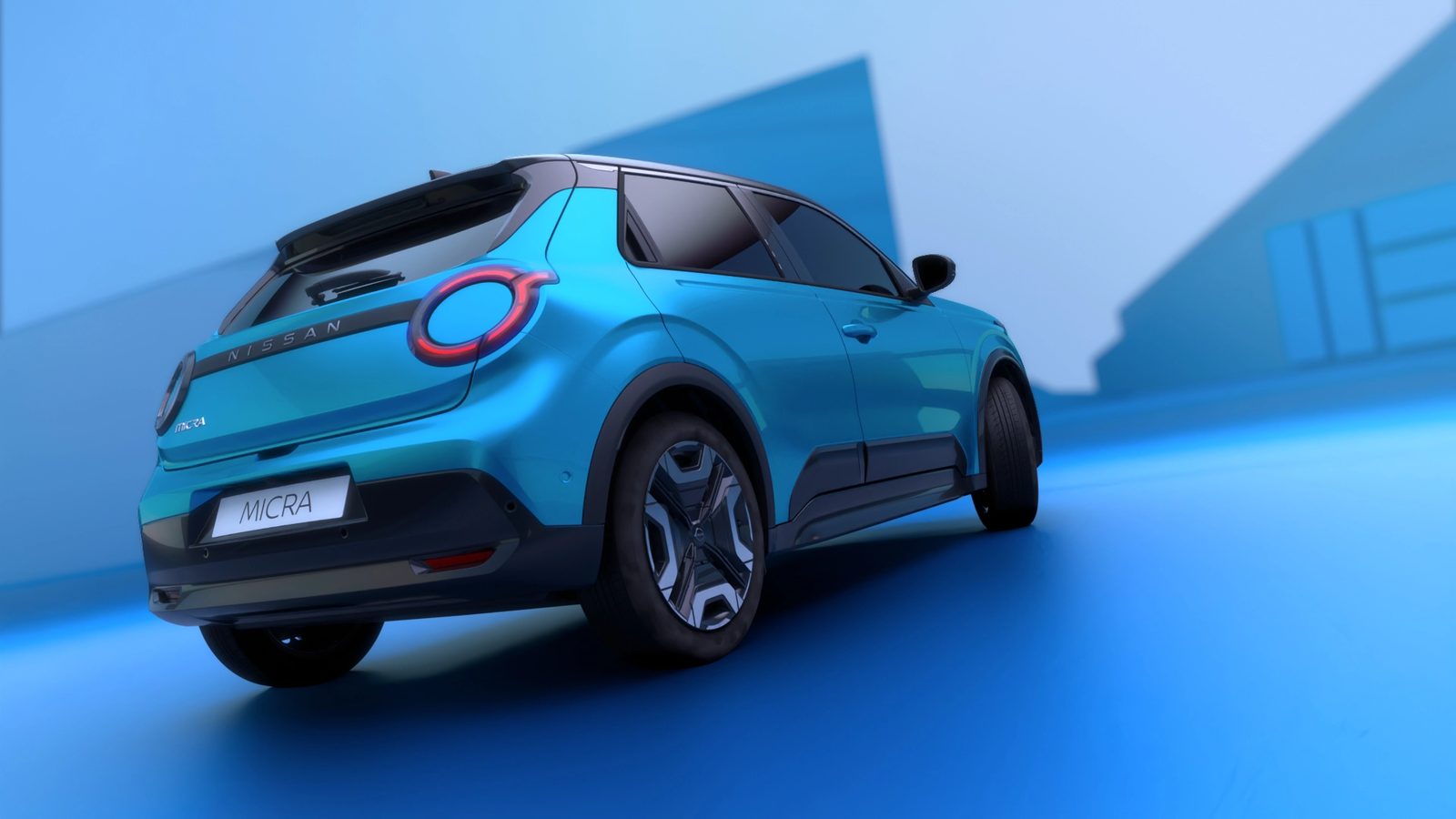 Nissan Micra EV Global 2026 - exterior, rear three-quarter view, Europe / Global reference market