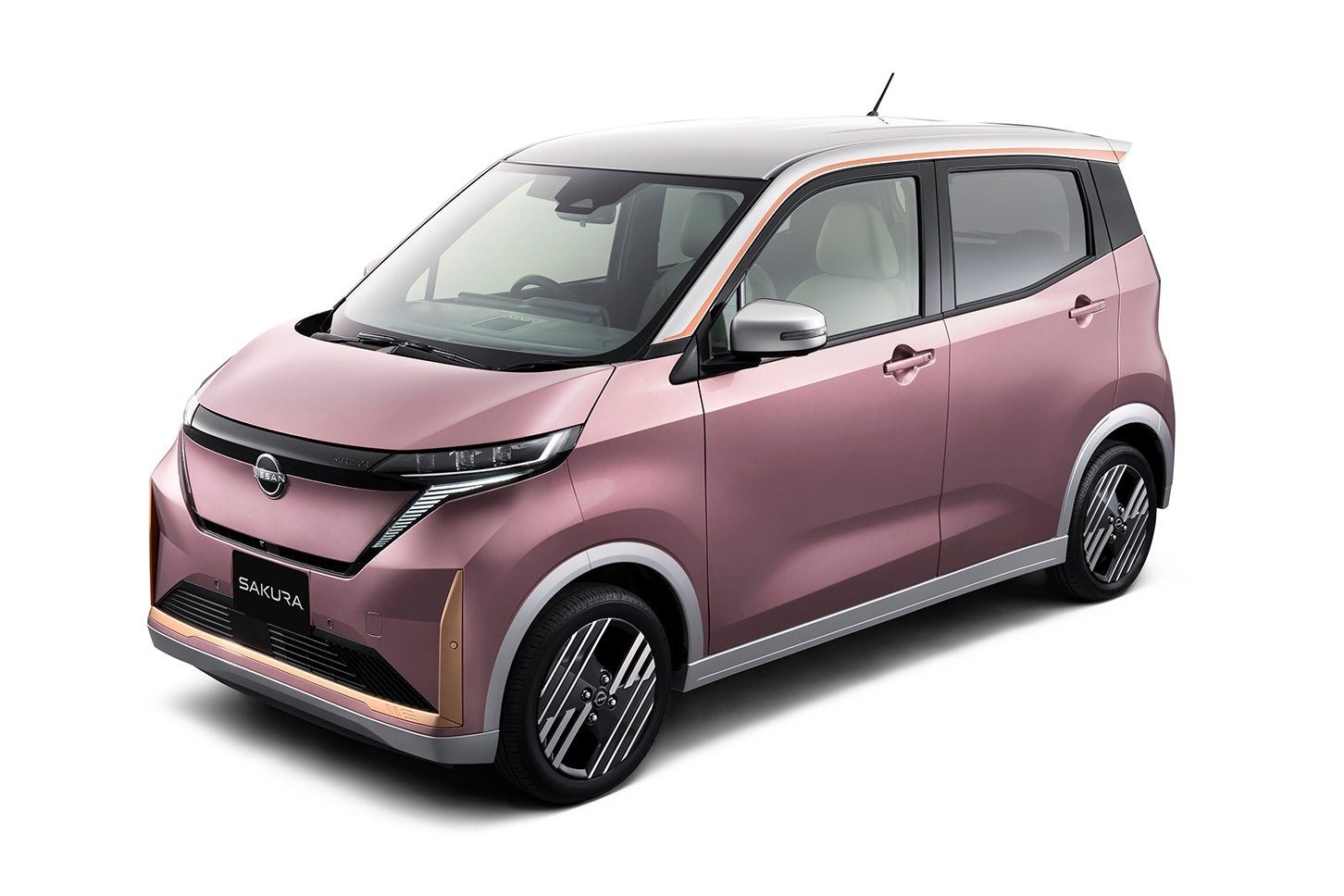 Nissan Sakura Japan 2022 - exterior, front three quarter pink, Japan market