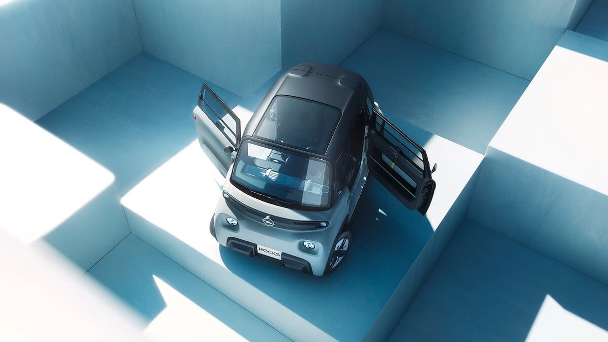 Opel / Vauxhall Rocks Electric 2021 - exterior, top front doors open, Europe official 2025 facelift media market