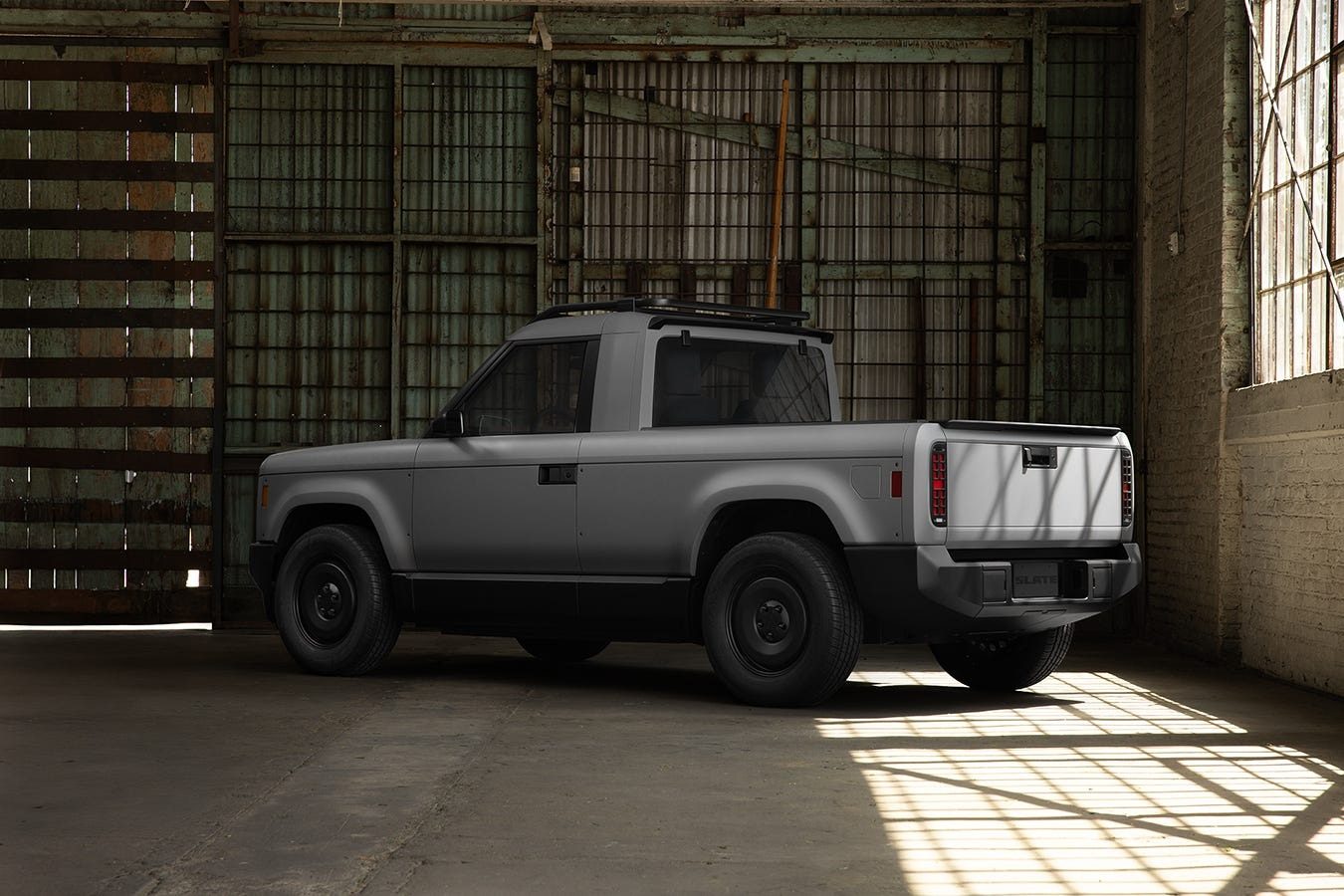 Slate Truck 2026 - exterior, rear three-quarter view, us_reference market