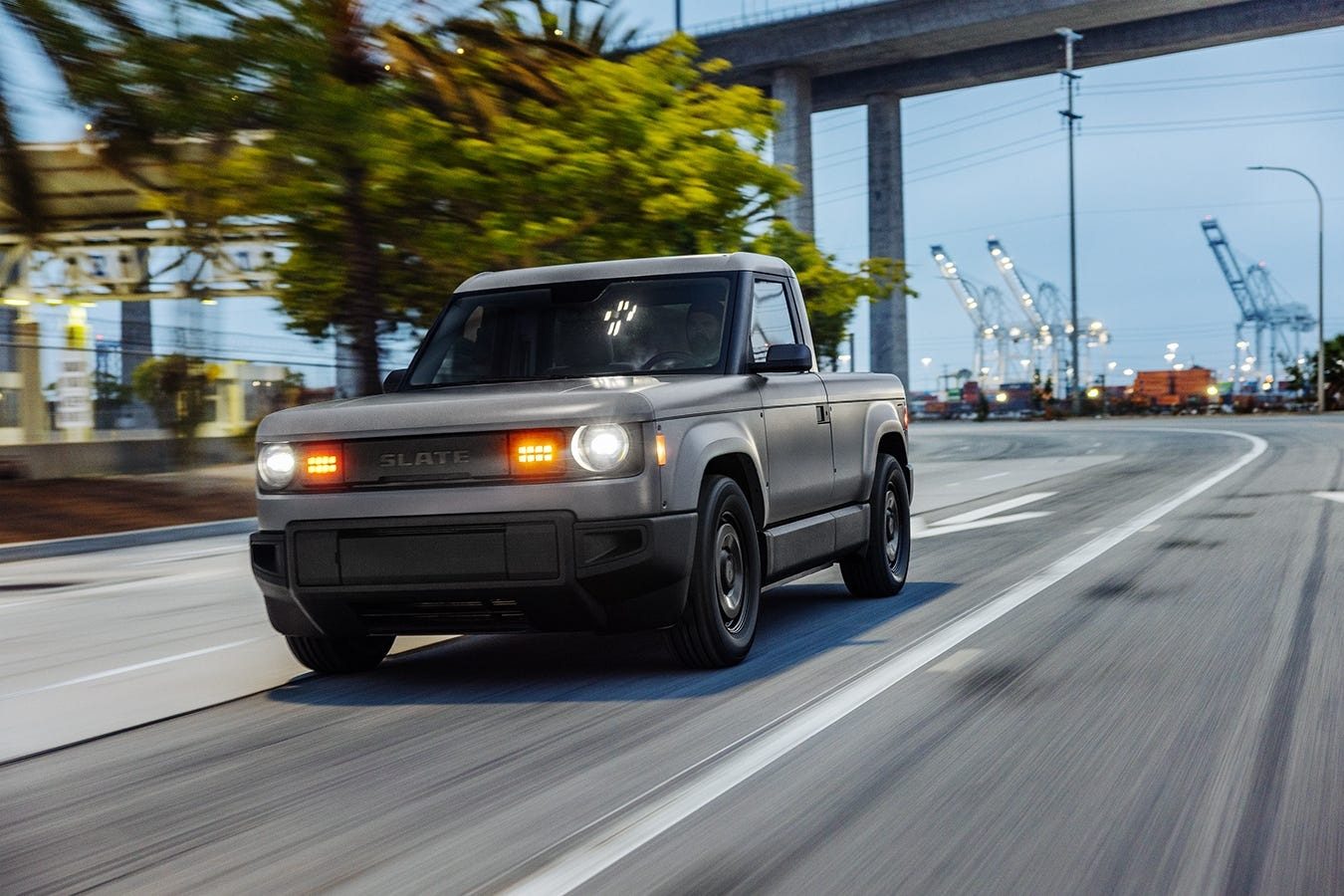 Slate Truck 2026 - exterior, front dynamic, us_reference market