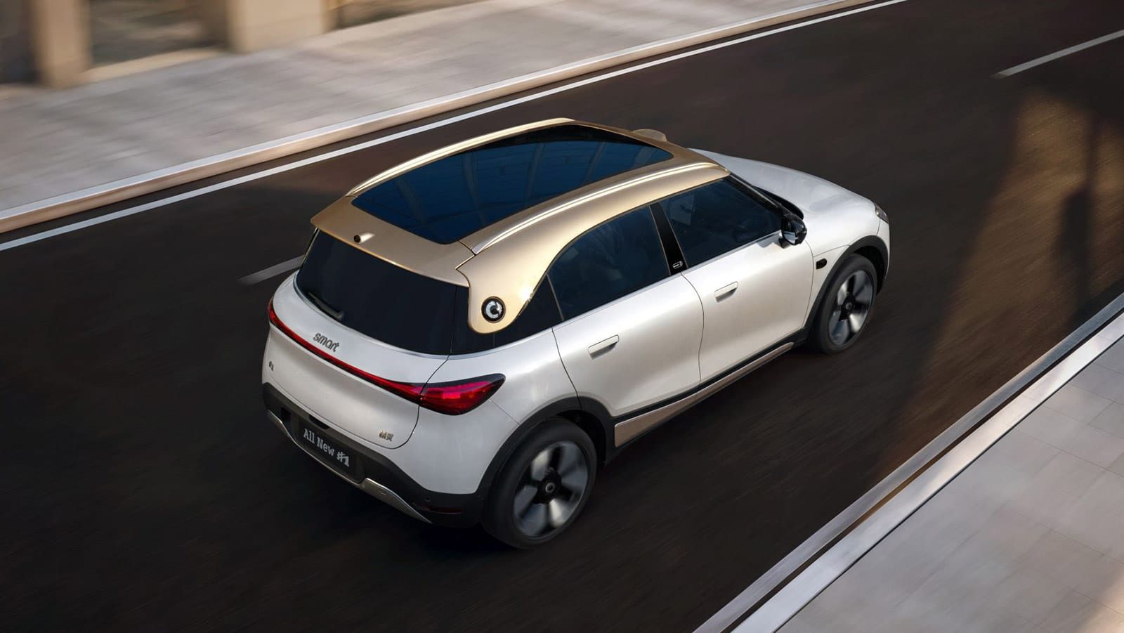 Smart #1 2026 - exterior, rear aerial motion, China market