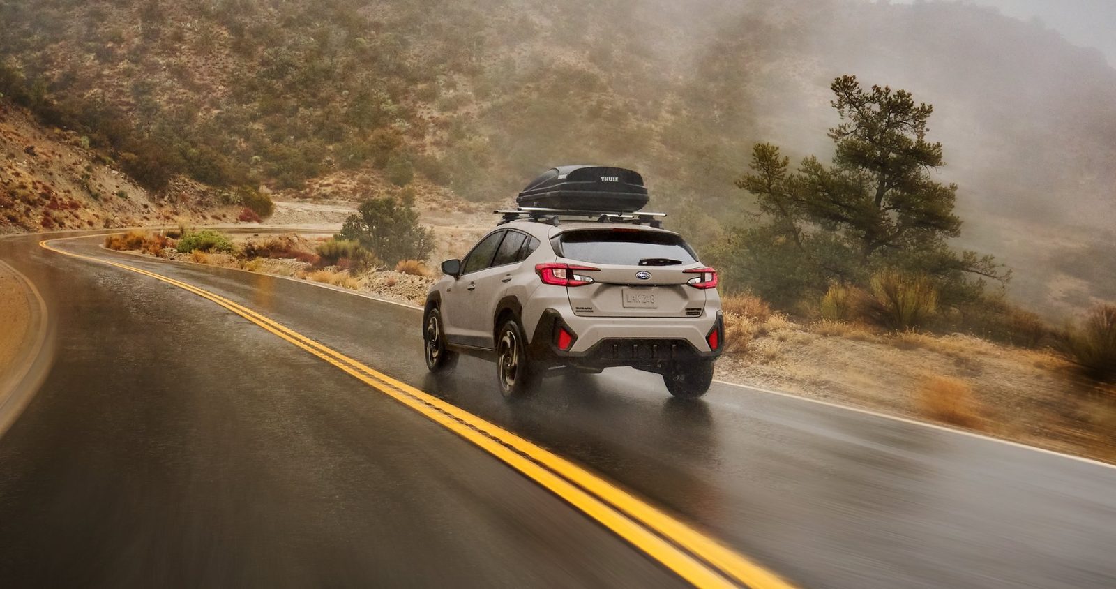 Subaru Crosstrek Hybrid 2026 - exterior, rear 3q driving, US / EV Query only market